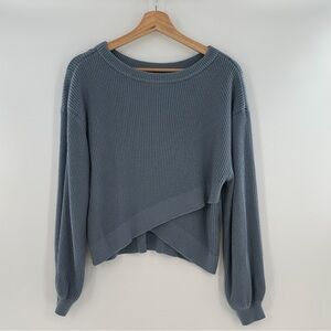 Lululemon Reversible Crossover Ribbed Sweater Chambray Blue Size 10